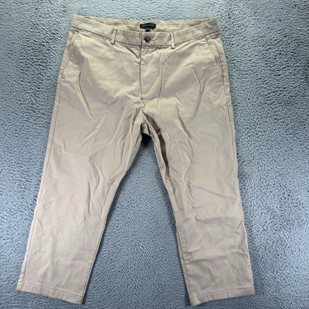 Banana Republic Pant Men's 40x26 Beige Cotton‎ Chino Straight Business Stretch